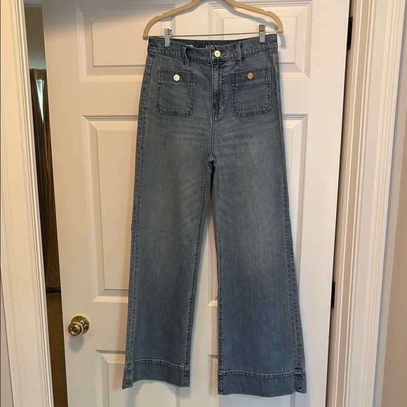 J. Crew Blue Flare Wide Leg Jeans - Picture 2 of 3